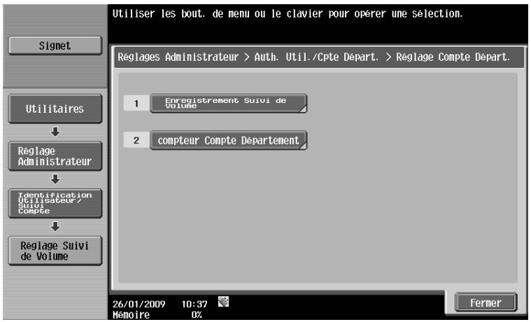 OLIVETTI D-COLOR MF220 - [Réglage Compte Département] - 1