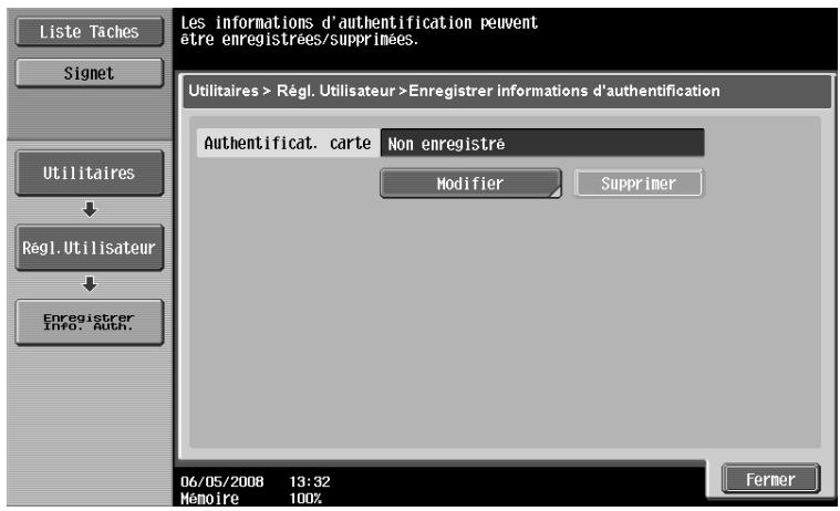 OLIVETTI D-COLOR MF220 - [Enregisterer informations authentication] - 2