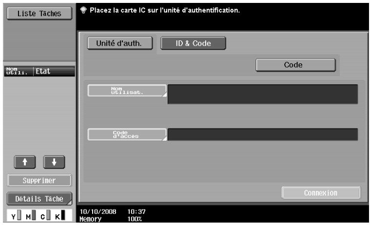 OLIVETTI D-COLOR MF360 - Lorsque [Authenticat. carte] est activé - 1
