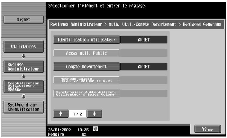 OLIVETTI D-COLOR MF360 - [Système d'Authentication] - 1