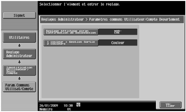 OLIVETTI D-COLOR MF360 - [Param.Commun Utilisat./Compte] - 1