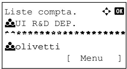 OLIVETTI D-COPIA 283MF PLUS - Modification des informations de compte - 1