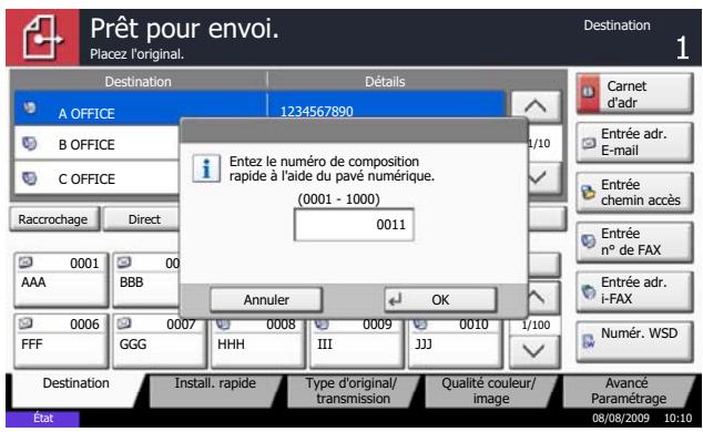 OLIVETTI D-COPIA 3001MF - Utilisation de la touche de recherche rapide par n^o ( - 1