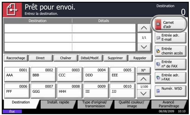 OLIVETTI D-COPIA 4200MF - Sélection d'une destination dans le carnet d'adresses - 1