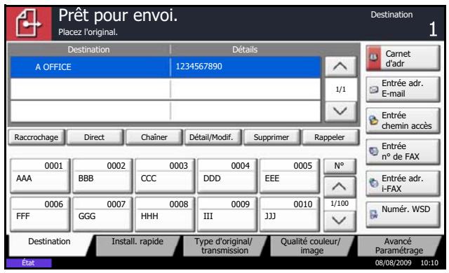 OLIVETTI D-COPIA 4200MF - Sélection d'une destination dans le carnet d'adresses - 3
