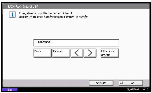 OLIVETTI D-COPIA 4200MF - Modification et suppression d'un numéro de fax interdit - 2