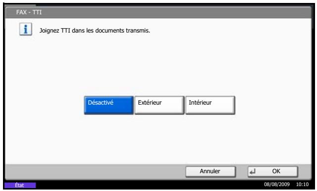 OLIVETTI D-COPIA 5200MF - Sélection de la fonction Transmission TTI - 1