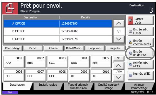 OLIVETTI D-COPIA 5200MF - Composition du numero de fax de destination - 1