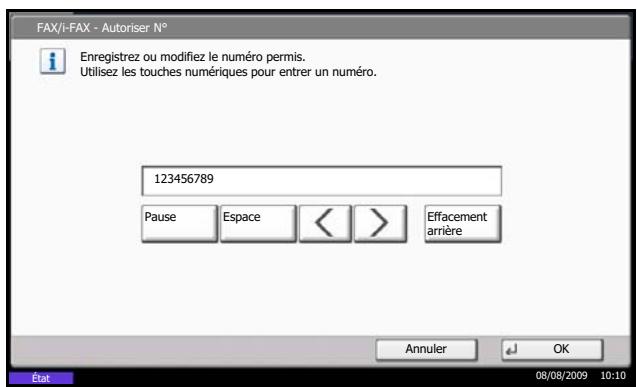 OLIVETTI D-COPIA 5200MF - Modification et suppression d'un numéro de fax autorisé - 2