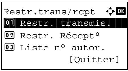 OLIVETTI D-COLOR MF2603 - Paramétrage des restrictions d'envoi - 1
