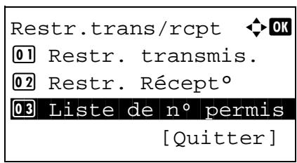 OLIVETTI D-COLOR MF2603 - Enregistrement de numéros de fax autorisés - 1