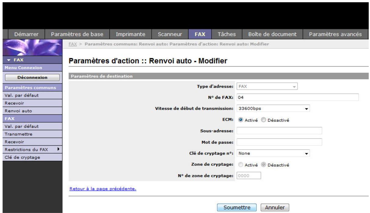 OLIVETTI D-COLOR MF2603 - Modification des destinations - 1
