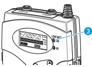SENNHEISER EK 500 G2 - Témoins de fonctionnement et d'etat des piles - 1