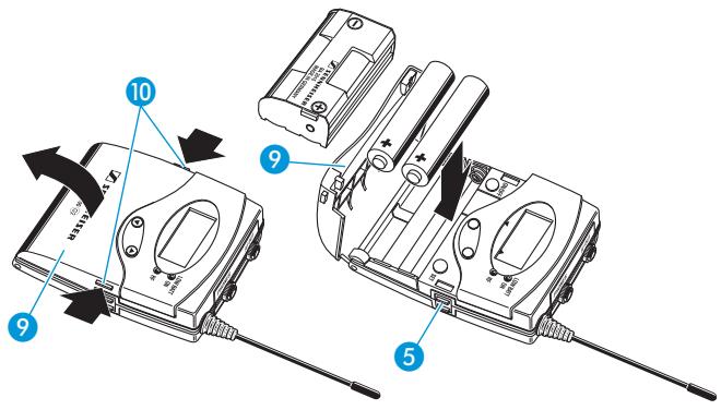 SENNHEISER EK 500 G2 - Mettre en place et changer les piles - 1