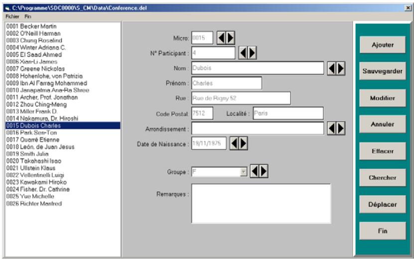 SENNHEISER SDC 8000 SYS - Création ou ouverture d'une base de données de participants - 4