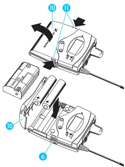 SENNHEISER TOURGUIDE UHF - Utiliser le pack accu et les piles correctement : - 1