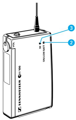SENNHEISER EVOLUTION WIRELESS EW 100 - Switching the receiver on/off - 1