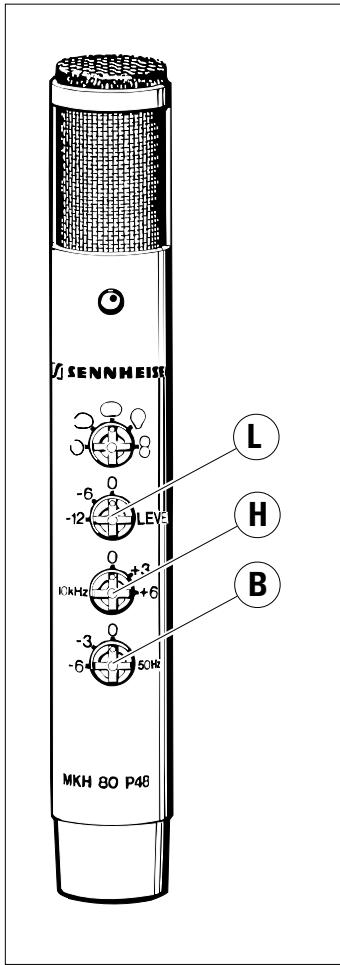 SENNHEISER MKH 80 - Ajuste de la preatenuación / corrección del sonido - 1