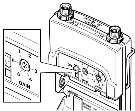 SENNHEISER SK 5012 - Ajustar la sensibilitidad - 1