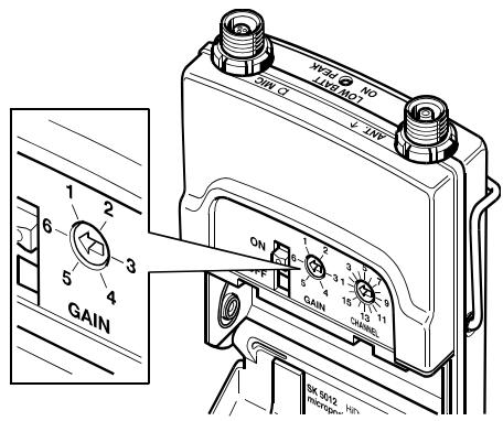 SENNHEISER SK 5012 - Adjusting the sensitivity - 1