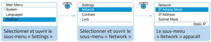 SENNHEISER ADN - Réalisation des réglages réseau - Sous-menu « Network » - 1