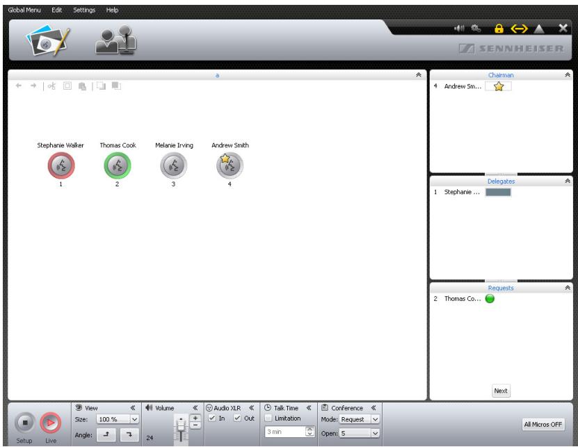 SENNHEISER ADN - Activation du mode de fonctionnement « Live » – Démarrage/fin du mode de conférence - 4