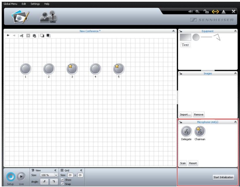SENNHEISER ADN - Placement et initialisation des postes sur la surface de dessin - 2