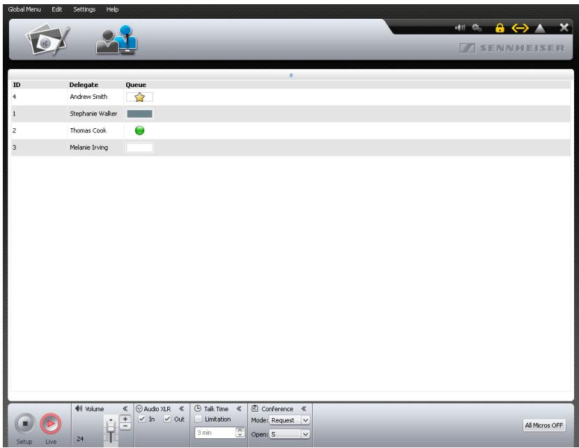 SENNHEISER ADN - Activation du mode de fonctionnement « Live » – Démarrage/fin du mode de conférence - 6