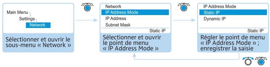 SENNHEISER ADN - Réalisation des réglages réseau - Sous-menu « Network » - 2