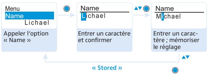 SENNHEISER EK 100 - Saisir un nom - « Name » - 1