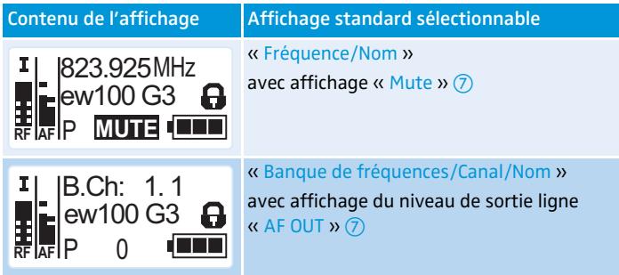 SENNHEISER EK 100 - Sélectionner un affichage standard - 2