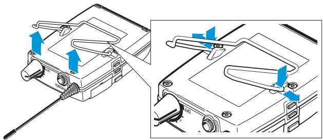 SENNHEISER EK 300 IEM - Fixer le récepteur diversity aux vêtements - 2
