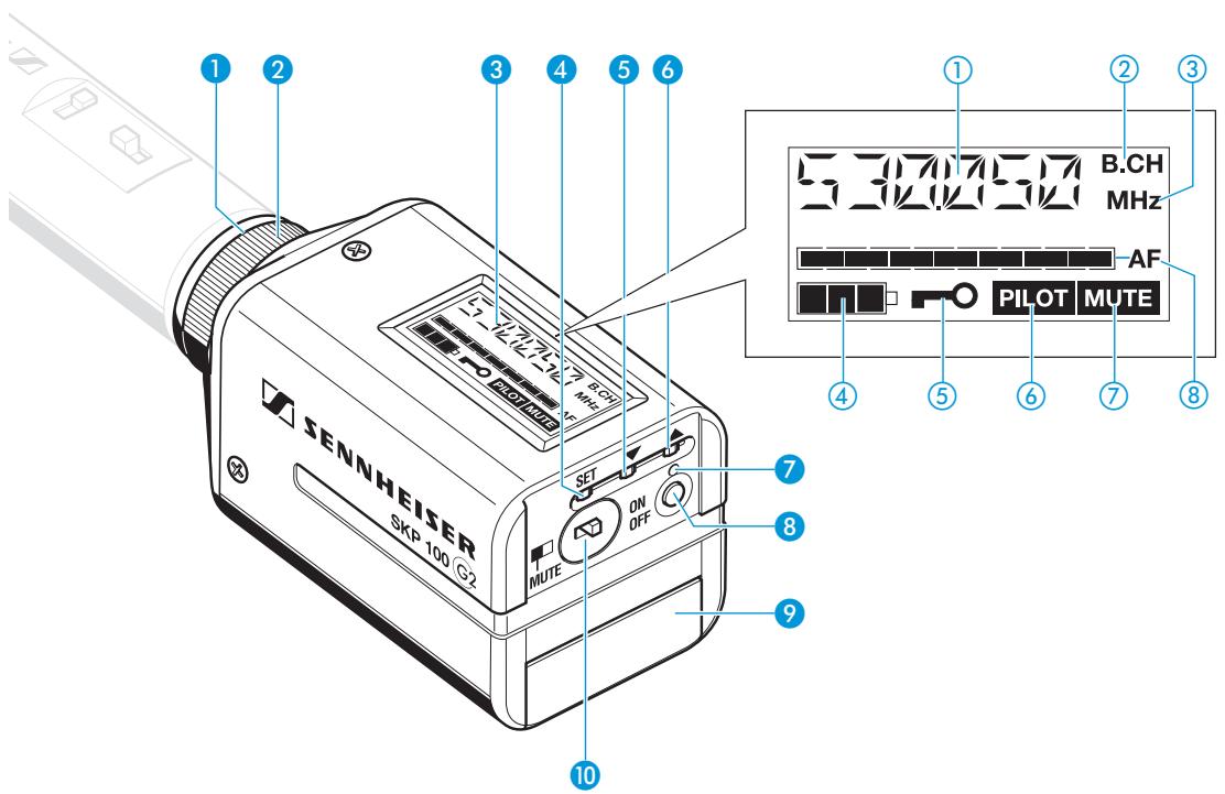 SENNHEISER EW 152 G2 - Affichages sur l'afficheur à cristaux liquides - 1