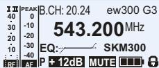 SENNHEISER EW 300 IEM G3 - Contenu de l'affichage - 1