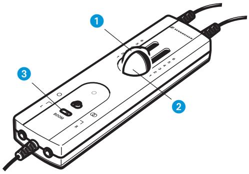 SENNHEISER HME 26 - Régler le volume avec les curseurs de volume (HME 26-V-K seulement) - 1