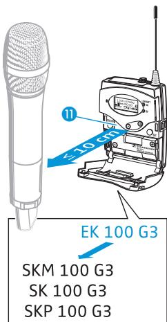 SENNHEISER SET 100 P - Synchroniser un émetteur avec le récepteur Diversity - 1