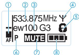 SENNHEISER SET 100 P - Vue d'ensemble des affichages du SK 100/SKM 100/SKP 100 G3 - 1