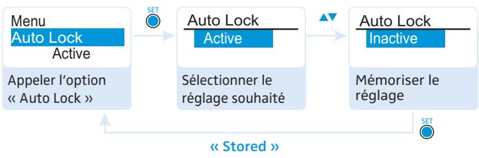 SENNHEISER SK 100 G3 - Activer/désactiver le verrouillage automatique des touches - « auto lock - 1