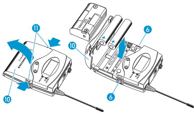 SENNHEISER SK 100 G3 - Insérez les piles/le pack accu - 1