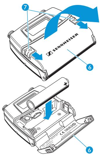 SENNHEISER SK 5212-II - Insérer et changer la pile - 1
