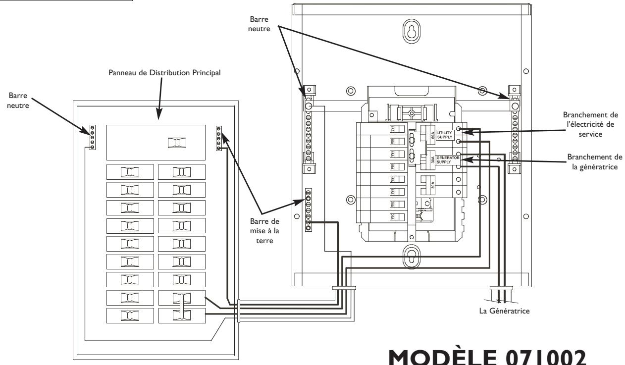 BRIGGS & STRATTON BRIGGS & STRATTON POWER PRODUCTS MANUAL TRANSFER SWITCH 60 AMP NEMA I - Interconnexions du câblage d'alimentation - 2