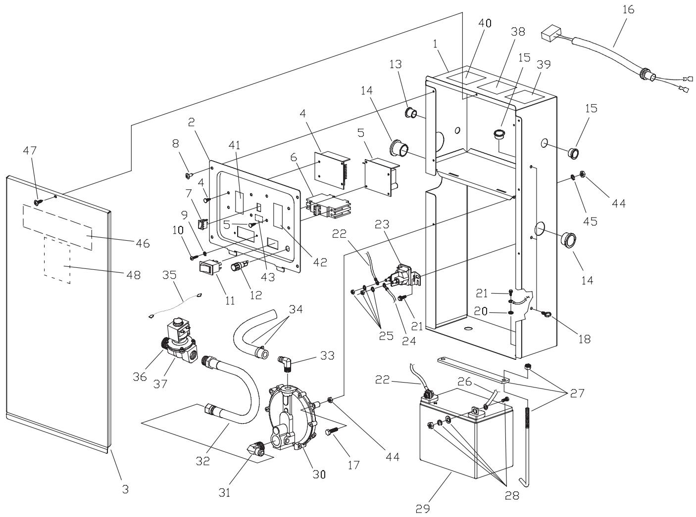 BRIGGS & STRATTON BRIGGS & STRATTON 7000 WATT GENERATOR SYSTEM - EXPLODED VIEW - CONTROL PANEL - 1