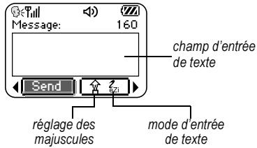 KYOCERA KX444 - Présentation des écans d'entrée de texte - 1