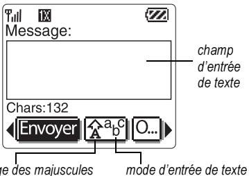 KYOCERA SE47 - Compréhension de l'écran d'entrée de texte - 1