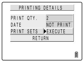KYOCERA FINECAM SL300R - Use  or  on the 4-way button to select [PRINT SETS] and then press  to apply the DPOF settings. - 1