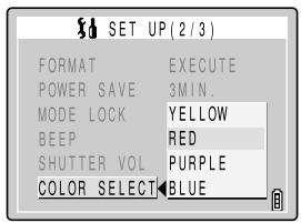 KYOCERA FINECAM SL300R - Selecting the Menu Color - 2