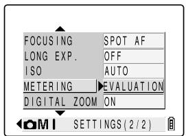 KYOCERA FINECAM SL300R - [METERING] Selecting the Area Used for Setting the Exposure - 5