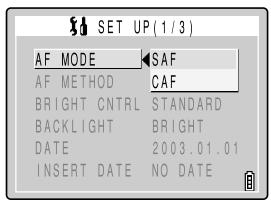 KYOCERA FINECAM SL300R - [AF MODE] Setting AF mode - 2