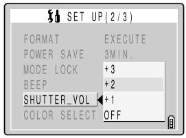 KYOCERA FINECAM SL300R - Adjusting the Volume of the Shutter Sound - 2