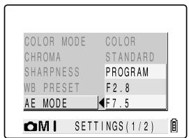 KYOCERA FINECAM SL300R - Press or on the 4-way button to select the desired setting and then press the OK button (圆) . - 1